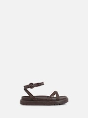 Simmi London Brown Massiah Footbed Sandals - Image 2 of 4