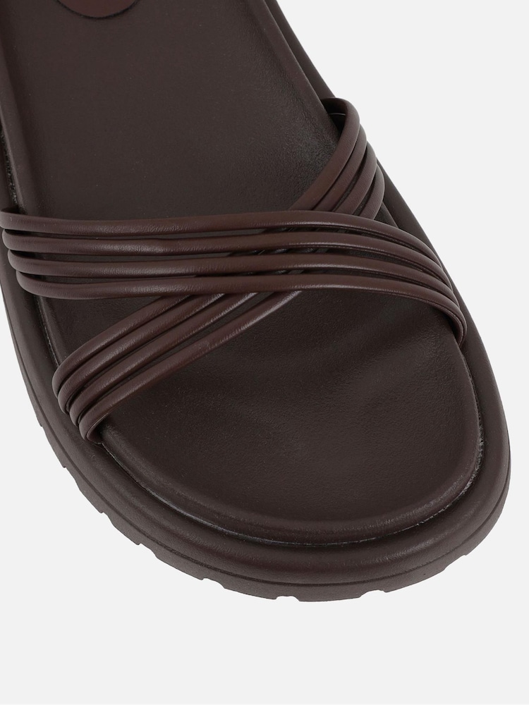 Simmi London Brown Massiah Footbed Sandals - Image 4 of 4