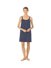 Lauren Ralph Lauren חלוק שינה סרוג קלאסי עם כתפיות כפולות - תמונה 1 מתוך 3