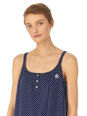 Lauren Ralph Lauren חלוק שינה סרוג קלאסי עם כתפיות כפולות - תמונה 3 מתוך 3