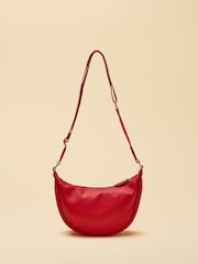 Joules Jade Red Half Moon Adjustable Cross-Body Bag - Image 7 of 9