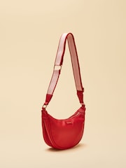 Joules Jade Red Half Moon Adjustable Cross-Body Bag - Image 8 of 9