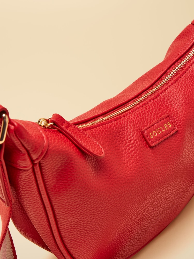 Joules Jade Red Half Moon Adjustable Cross-Body Bag - Image 9 of 9 Joules Jade Red Half Moon Adjustable Cross-Body Bag - Image 9 of 9