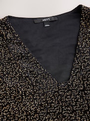 Gold Long Sleeve Sequin V-Neck Mini Dress - Image 8 of 8