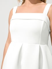 Yours Curve White London Square Neck Fit & Flare Dress - Image 4 of 5