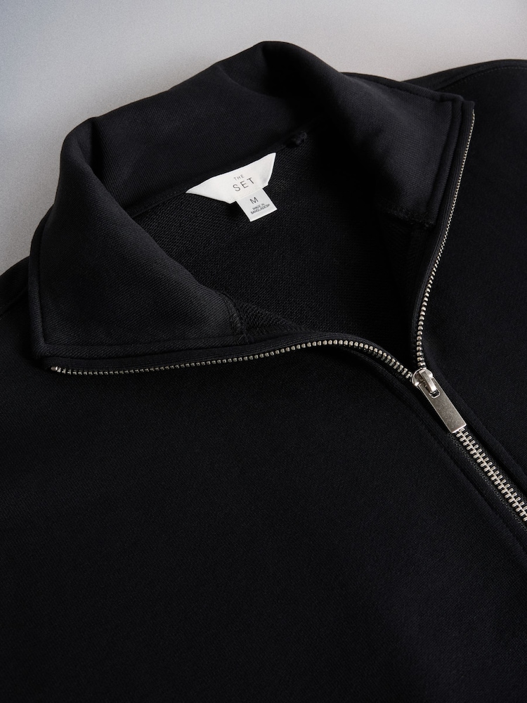 The Set Half Zip Funnel Neck Sweater Black - Image 3 of 3