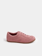 Yours Curve Pink Extra-Wide Fit Suede Stripe Trainers - Image 3 of 4