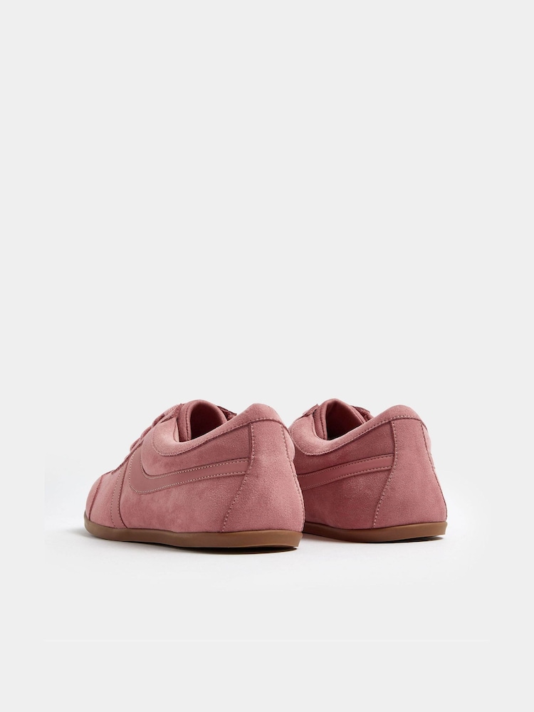 Yours Curve Pink Extra-Wide Fit Suede Stripe Trainers - Image 4 of 4 Yours Curve Pink Extra-Wide Fit Suede Stripe Trainers - Image 4 of 4