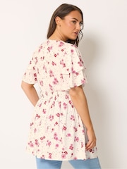 Yours Curve White Flutter Sleeve Top - Image 2 of 5