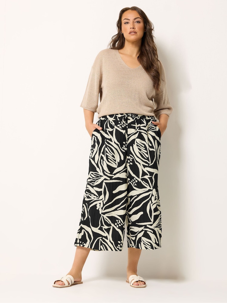 Yours Curve Black Cropped Trousers - Image 2 of 5
