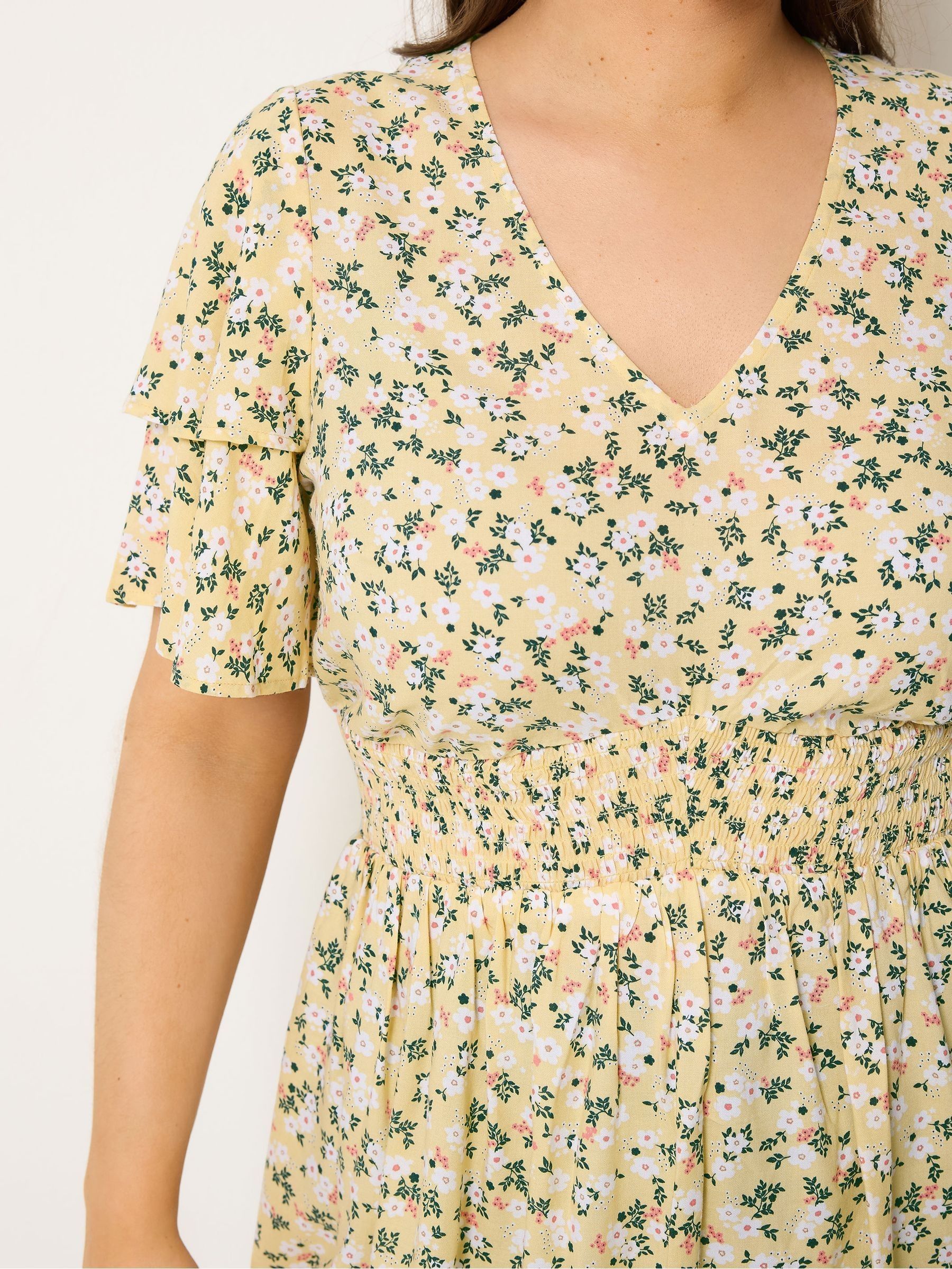 Buy Yours Curve Yellow Flutter Sleeve Top from Next USA