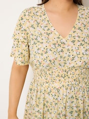 Yours Curve Yellow Flutter Sleeve Top - Image 4 of 5