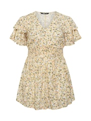 Yours Curve Yellow Flutter Sleeve Top - Image 5 of 5