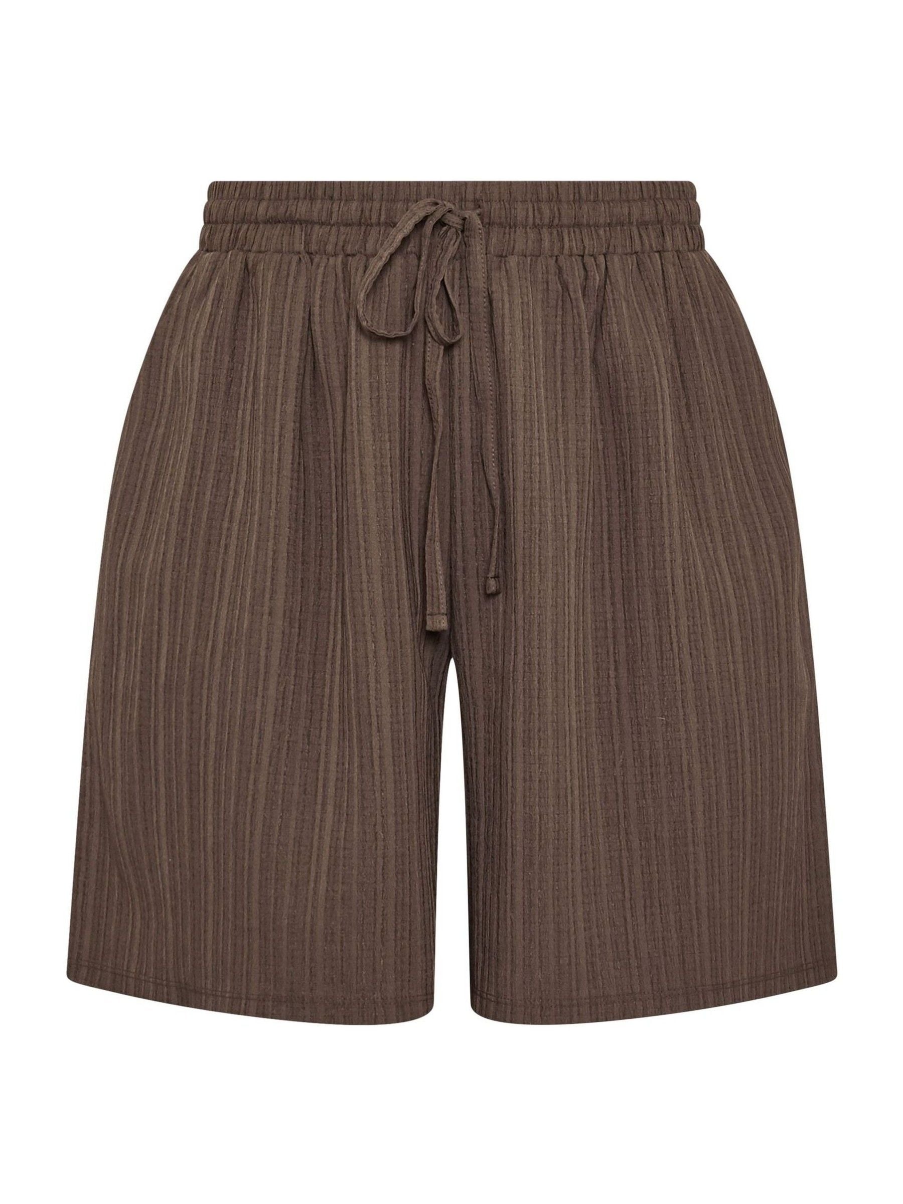 Buy Yours Curve Brown Textured Woven Shorts from the Next UK