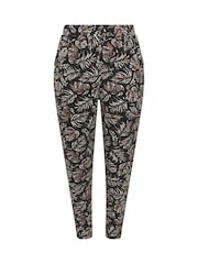 Yours Curve Black Leopard Print Double Pleated Hareem Trousers - Image 5 of 5