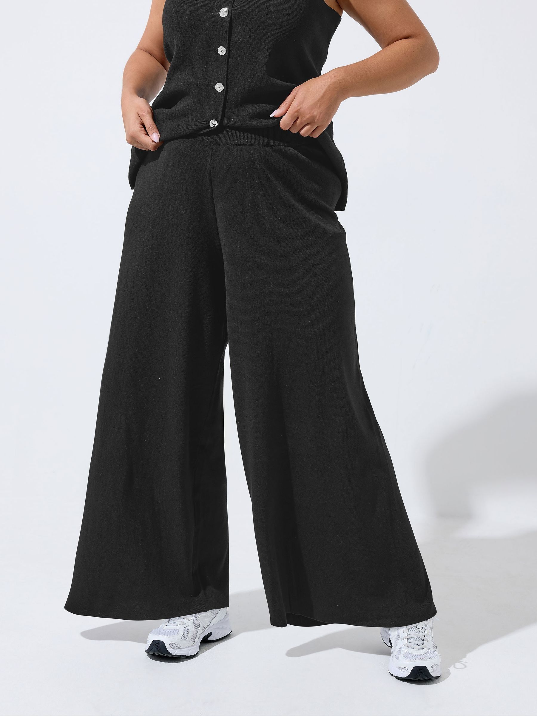 Buy Yours Curve Black Limited Knitted Trousers from Next USA