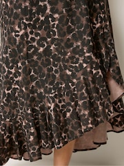 Yours Curve Brown Ruffle Maxi Skirt - Image 4 of 5