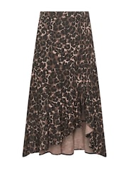 Yours Curve Brown Ruffle Maxi Skirt - Image 5 of 5