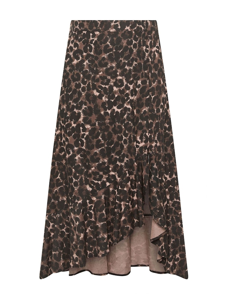 Yours Curve Brown Ruffle Maxi Skirt - Image 5 of 5