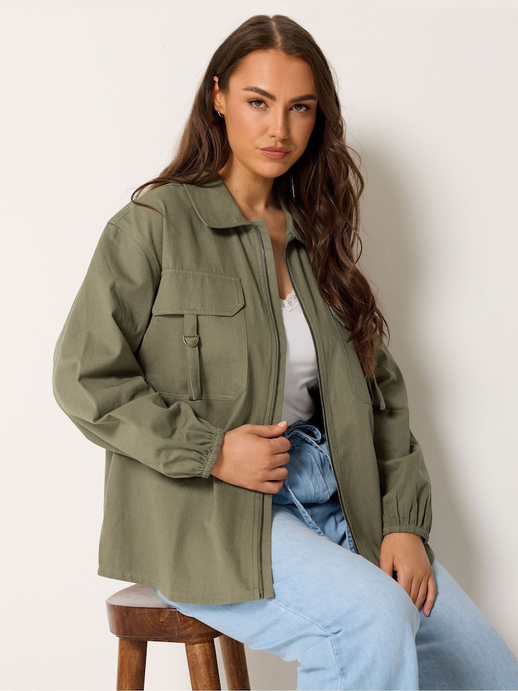 Yours Curve Green Utility Shacket - Image 1 of 5