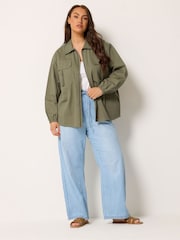 Yours Curve Green Utility Shacket - Image 4 of 5
