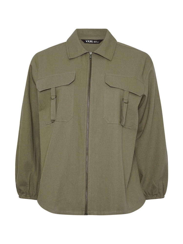 Yours Curve Green Utility Shacket - Image 5 of 5