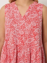 Yours Curve Orange Notch Neck Tiered Vest - Image 4 of 5