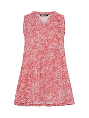 Yours Curve Orange Notch Neck Tiered Vest - Image 5 of 5