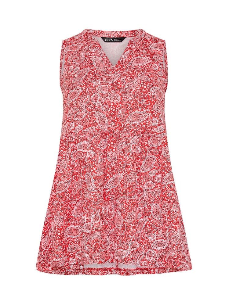 Yours Curve Orange Notch Neck Tiered Vest - Image 5 of 5 Yours Curve Orange Notch Neck Tiered Vest - Image 5 of 5