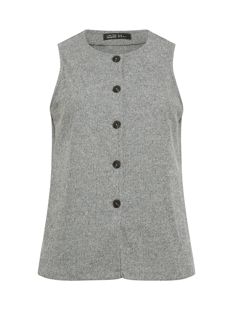 Yours Curve Grey Limited Waistcoat - Image 5 of 5