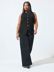 Yours Curve Black Limited Knitted Waistcoat - Image 4 of 5