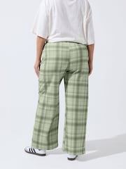 Yours Curve Grey Limited Checked Wide Leg Trousers - Image 3 of 5