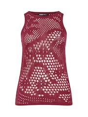 Yours Curve Red Knitted Vest With Stitch Detail - Image 5 of 5