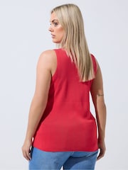 Yours Curve Red Limited Knitted Peplum Waistcoat - Image 3 of 5