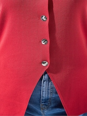 Yours Curve Red Limited Knitted Peplum Waistcoat - Image 4 of 5