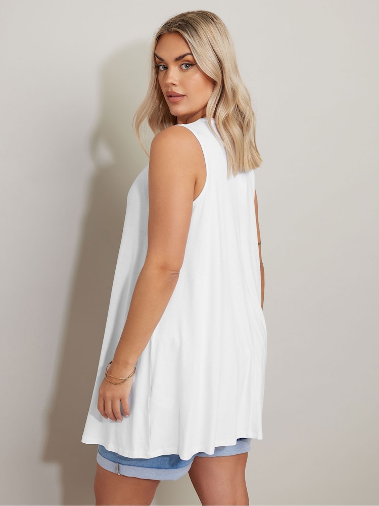 Yours Curve White Swing Vest Top - Image 4 of 4