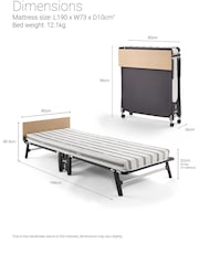 Jay-Be Black and White Quick Folding Bed with Comfort Mattress - Image 3 of 6