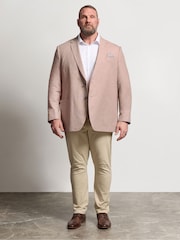 BadRhino Big & Tall Pink Linen Blend Suit Jacket - Image 3 of 7