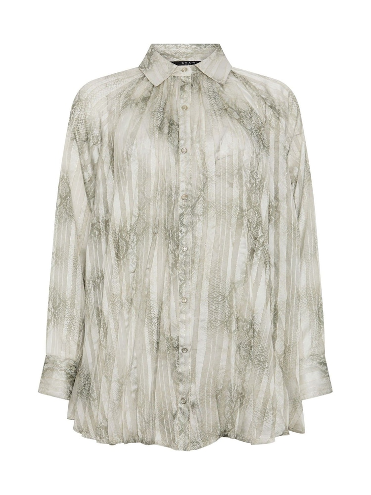 Star by Julien MacDonald Grey Pleated Printed Shirt - Image 5 of 5 Star by Julien MacDonald Grey Pleated Printed Shirt - Image 5 of 5