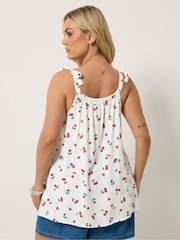 Yours Curve Cherry Print Vest Top - 圖片 3/5