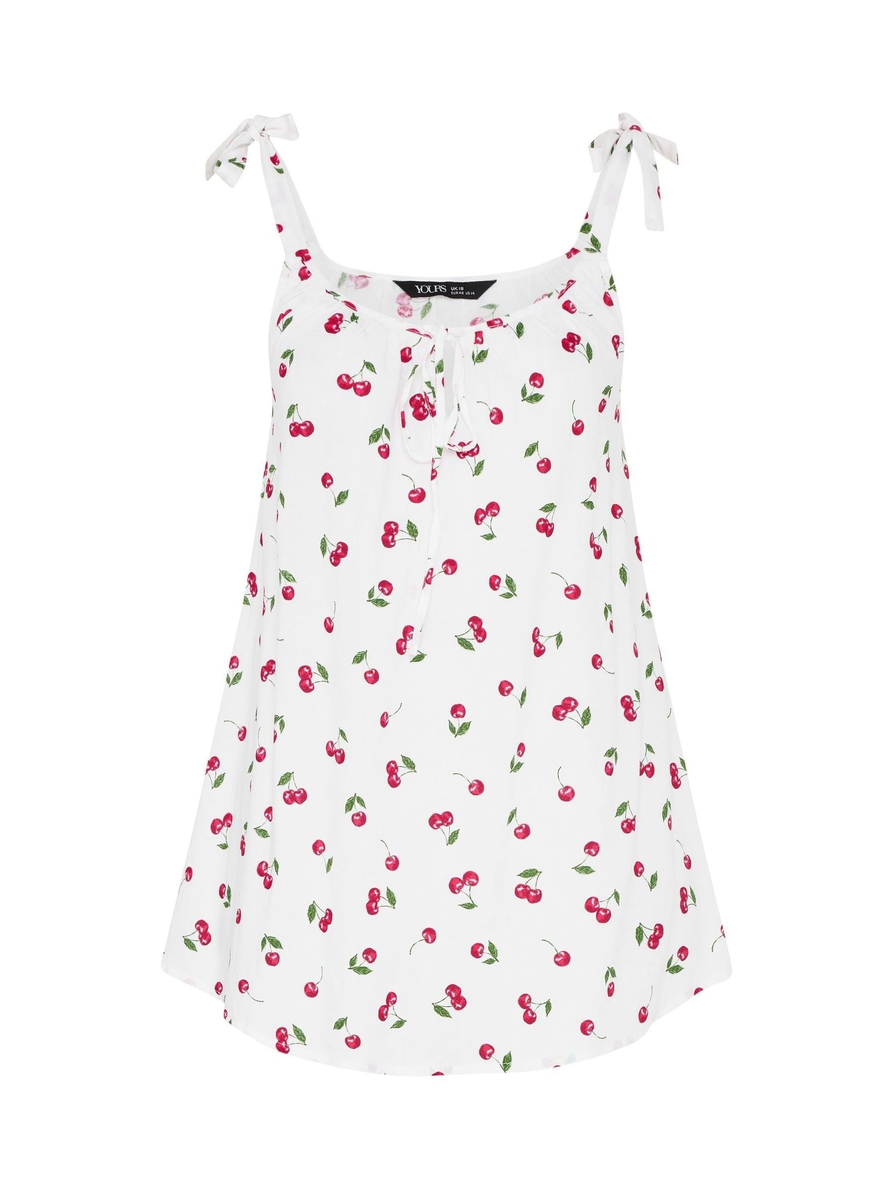 【cherry】THE TOE♡korinthos sleeveless Buy Yours Curve White Cherry Print Vest Top from the Next UK