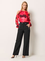 Negro - Star by Julien MacDonald Tailored Wide Leg Trousers - Imagen 1 de 5