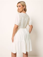 Yours Curve White Cornelli Shirt Dress - Image 3 of 5