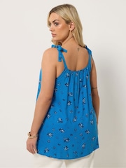 藍色 - Yours Curve Ditsy Floral Vest Top - 圖片 3/5