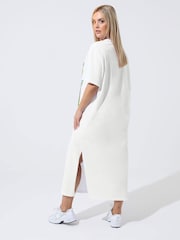 Yours Curve White Limited Tropical T-Shirt Dress - Image 3 of 5