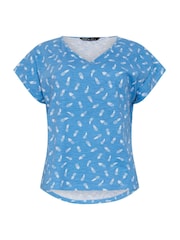 M&Co Blue Cotton Grown On Sleeve T-Shirts 3 Pack - Image 3 of 9