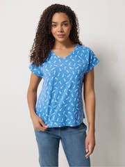 M&Co Blue Cotton Grown On Sleeve T-Shirts 3 Pack - Image 6 of 9