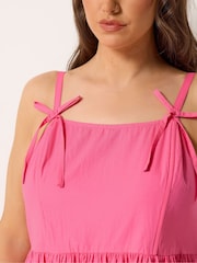 Yours Curve Pink Poplin Midi Dress - Image 4 of 5