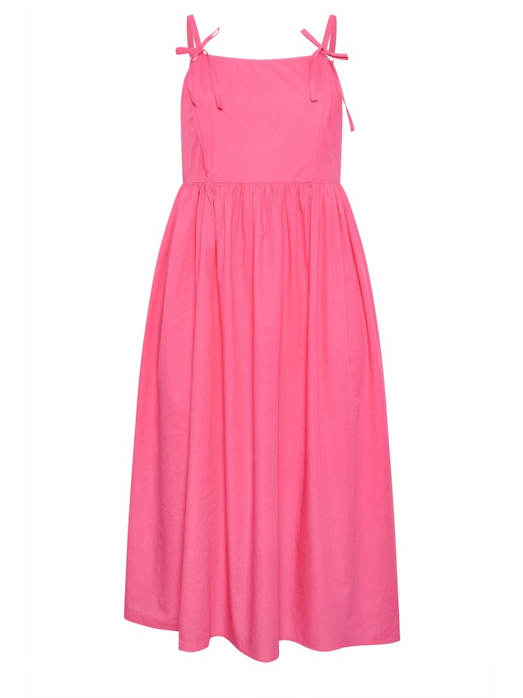 Yours Curve Pink Poplin Midi Dress - Image 5 of 5