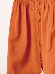 PixieGirl Petite Orange Button Through Drop Waist Shirt Dress - Image 4 of 5